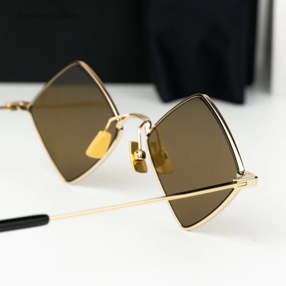 Saint Laurent Women Sunglasses Gold Brown SL302LISA 011 NEW AUTHENTIC - Picture 5 of 10
